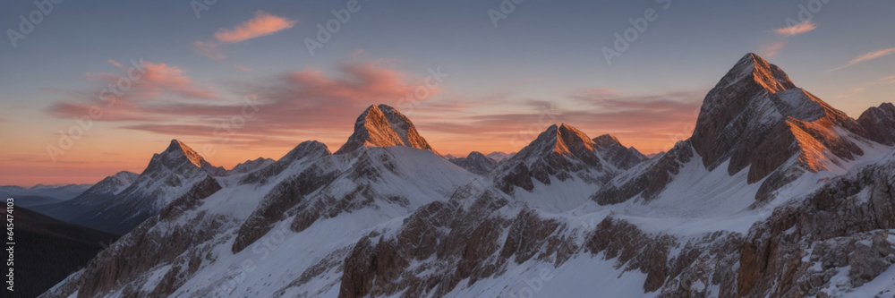 Obraz premium Mountain landscape at sunset