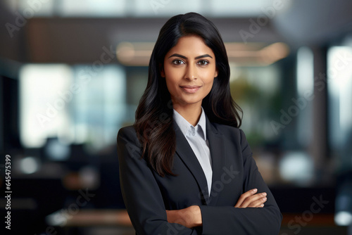 Portrait of an Ambitious Indian Business Leader in a Corporate Setting with space to text. copy space. Confident Indian Corporate Executive: Leading with Determination, Vision, Confidence Leadership 