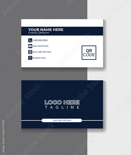 Wallpaper Mural Elegant and simple business card template. Double sided business card design. Illustration design. Torontodigital.ca