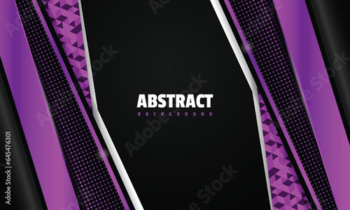 Modern dark navy background with shinny metallic purple and polygon design