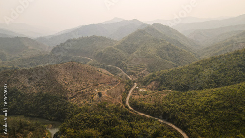The aerial view of Northern Laos