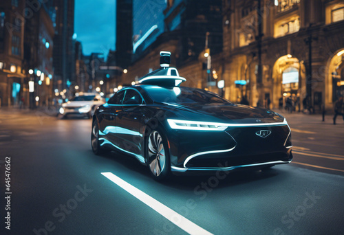 Self-Driving Cars on City Streets © Orange Images