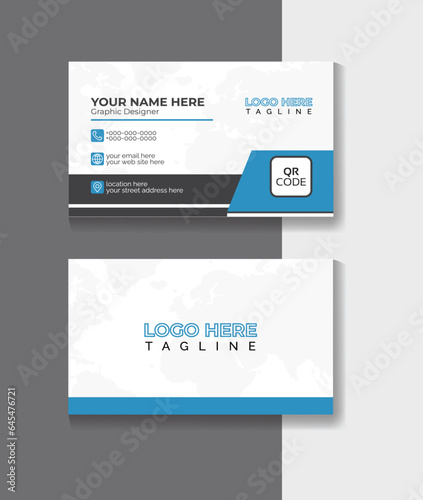 Elegant and simple business card template. Double sided business card design. Illustration design.
