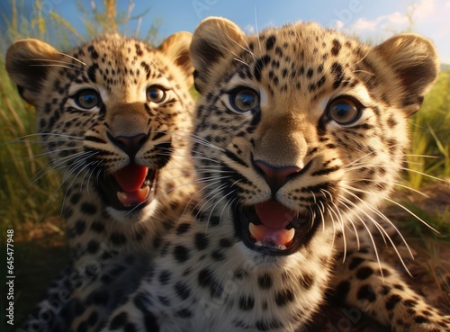 A group of small leopards