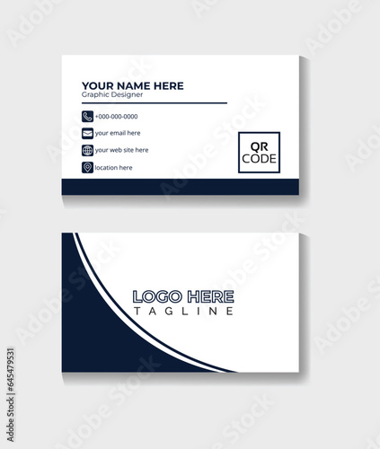 Creative and clean visiting card template. illustration design. Professional business card template.