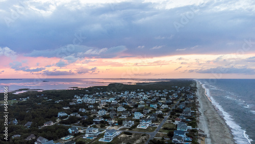 Sunset Corolla Aerial View - Corolla, Outer Banks, North Carolina Beach photo
