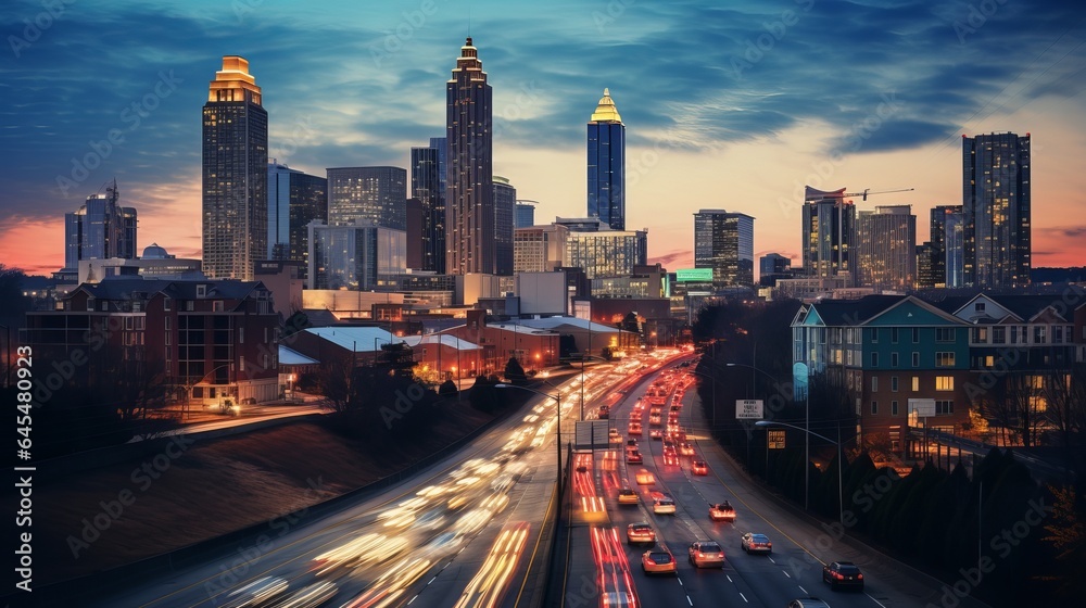 Twilight in Atlanta's downtown