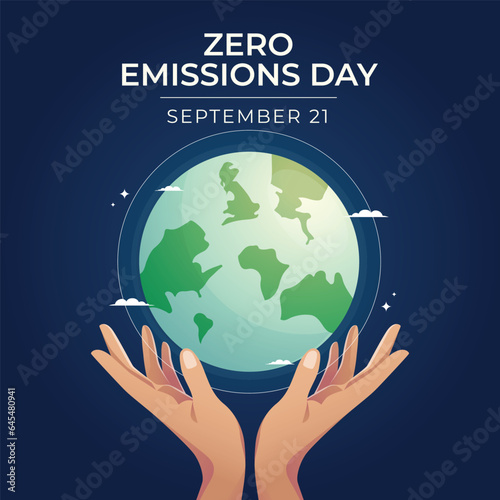 Zero Emissions Day design template good for celebration usage. globe vector illustration. flat design. vector eps 10.