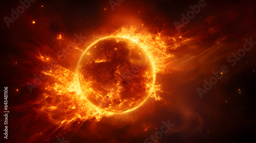 Fotografia Solar flare erupting from the sun's surface