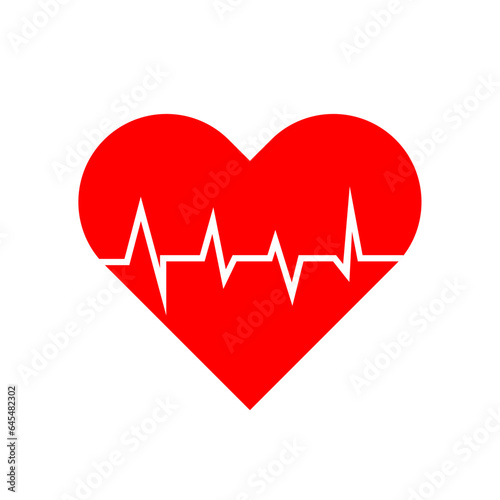 Heartbeat   heart beat pulse flat vector icon for medical apps and websites