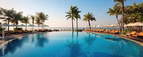 swimming pool with nice view close to the beach © maretaarining
