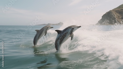 dolphins jumping in the sea © maretaarining