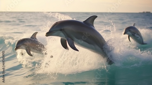 dolphins jumping in the sea © maretaarining