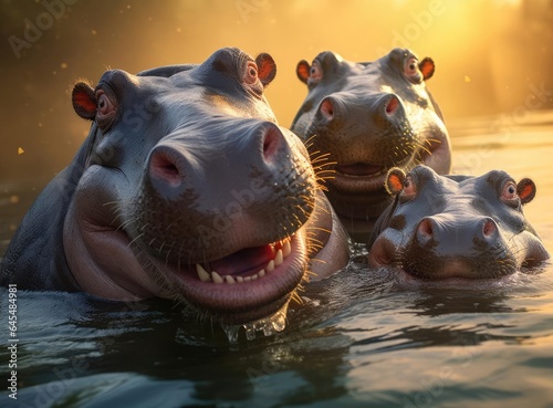 A group of hippos