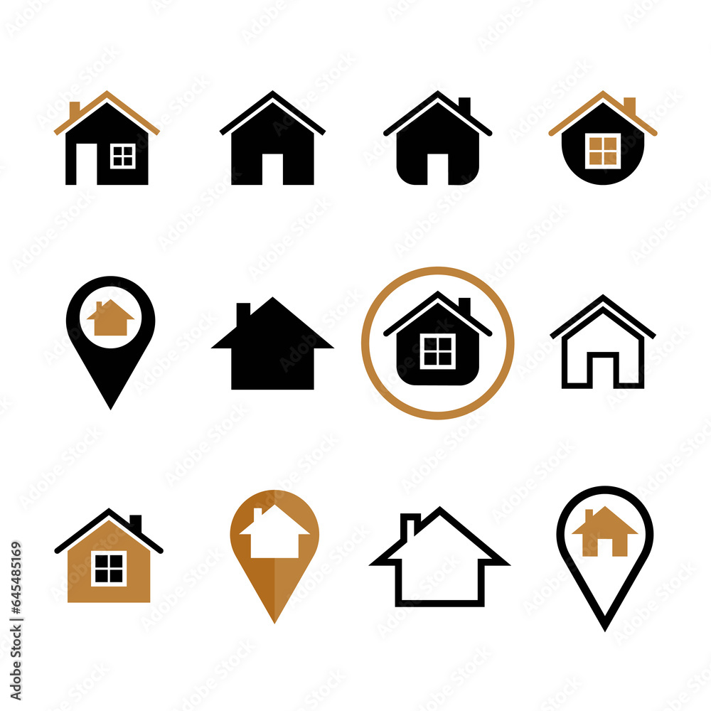 Houses icon set for web sites and user interface Houses icon set for web sites and user interface