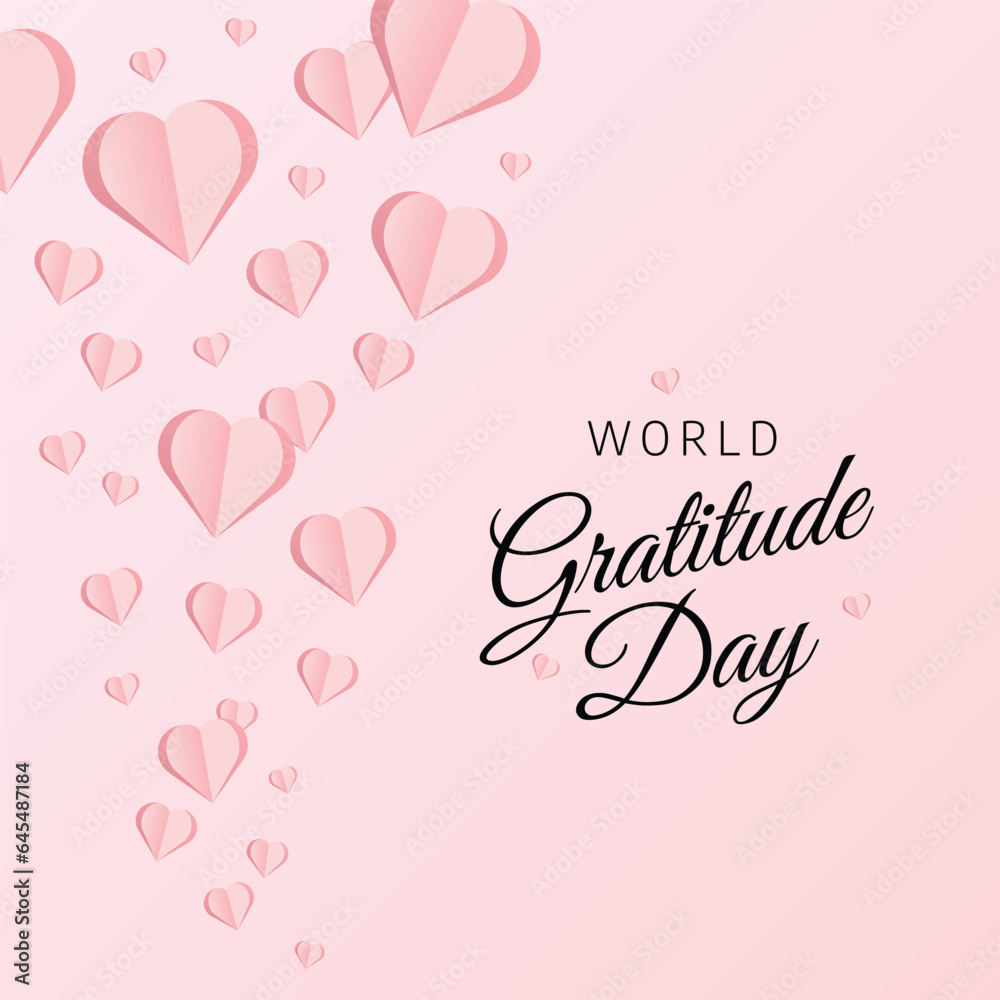 World Gratitude Day design template good for celebration usage. gratitude illustration. heart vector design. flat design. vector eps 10.