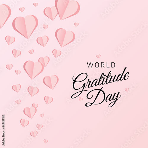 World Gratitude Day design template good for celebration usage. gratitude illustration. heart vector design. flat design. vector eps 10.