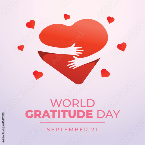 World Gratitude Day design template good for celebration usage. gratitude illustration. heart vector design. flat design. vector eps 10.