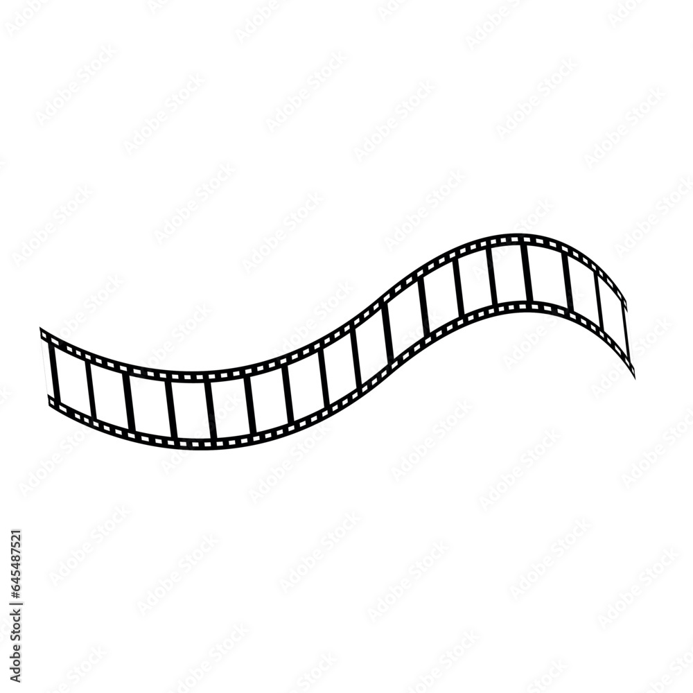 film strip vector. 3d flim roll. Film strip set vector image. film strip isolated on white