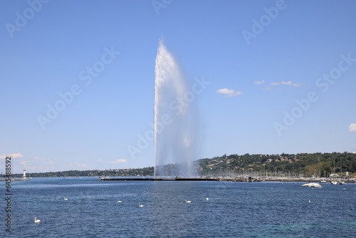 Great fountain-Jet d'Eau- in Geneva, Switzerland