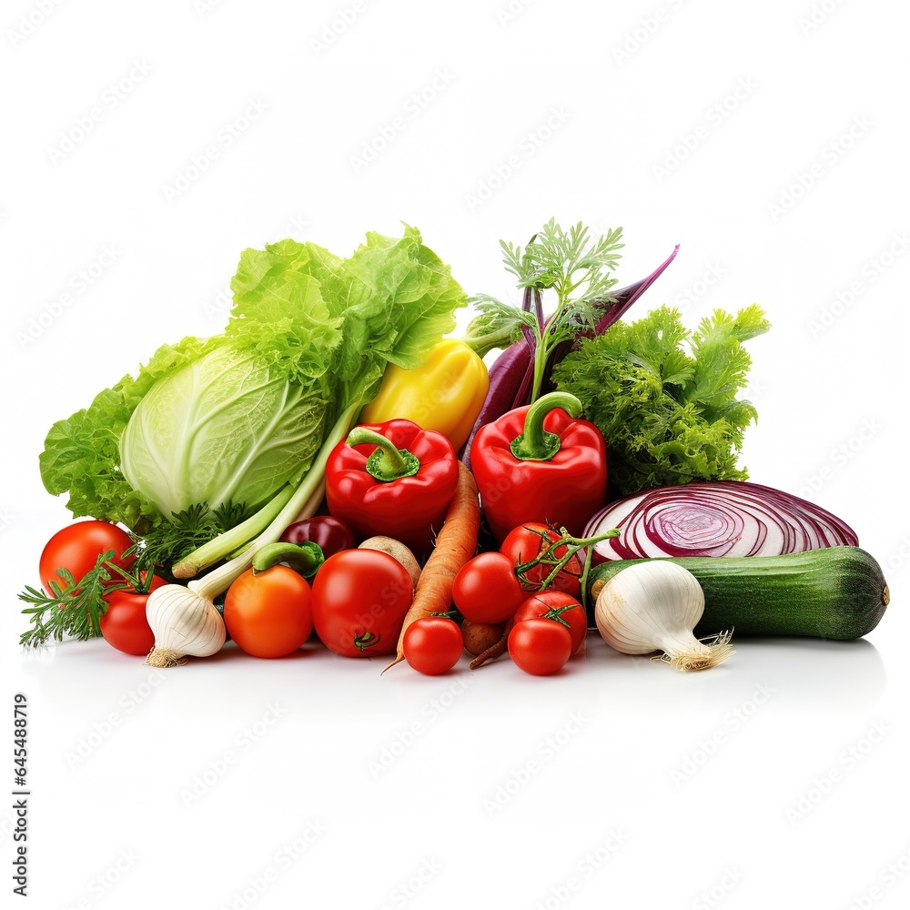 fresh vegetables on white background fresh vegetables on white background