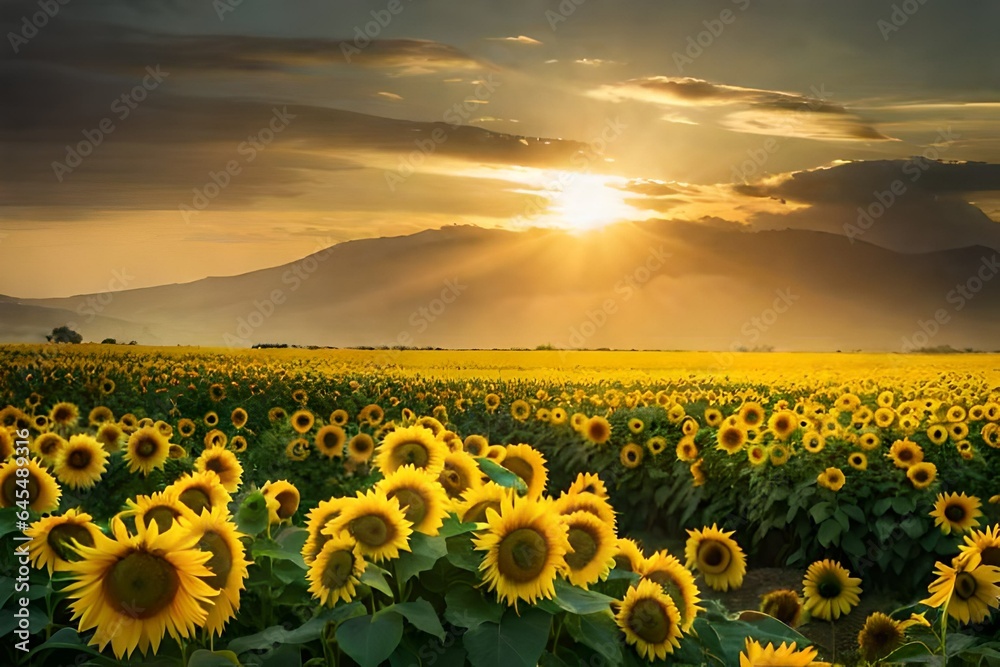 Obraz premium field of sunflowers