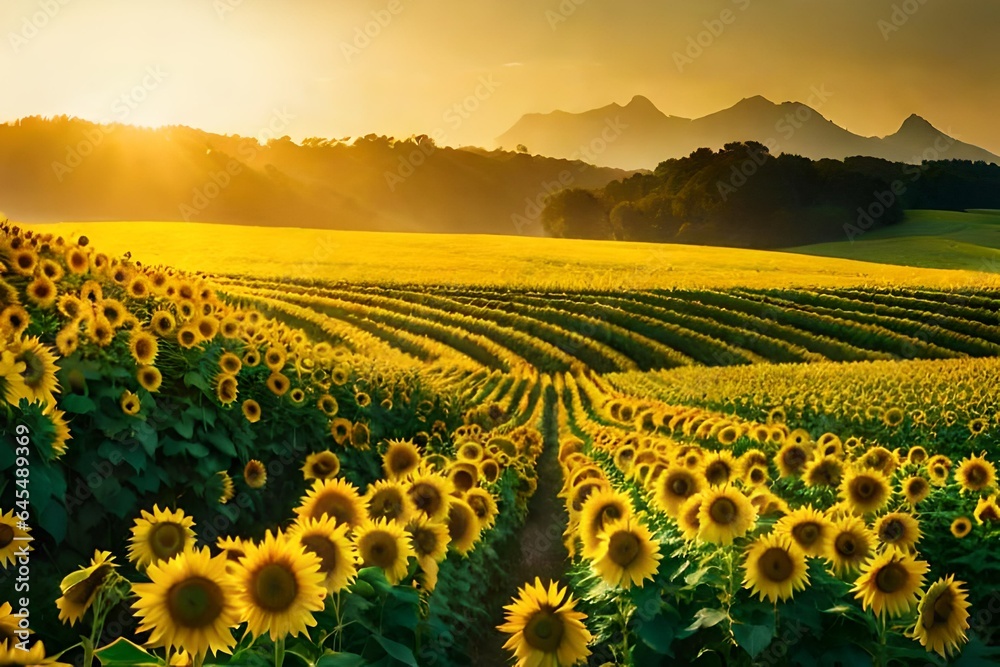 Fototapeta premium field of sunflowers