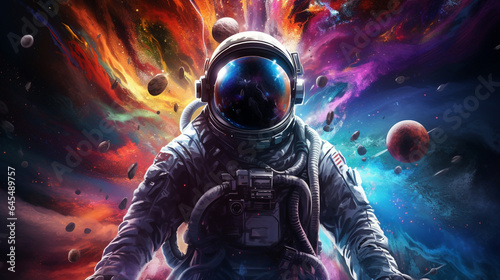 Surreal AI-Generated Cosmos: Pop Art Astronaut Exploring a Radiant, Dreamy Galaxy