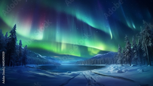 The stunning aurora borealis illuminating the night sky