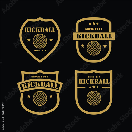 Set of kickball logo badges design vector flat isolated illustration photo