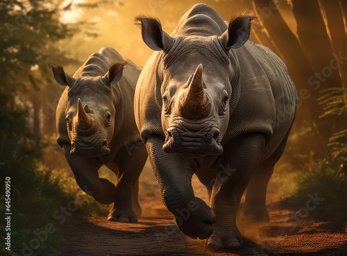 A group of rhinos