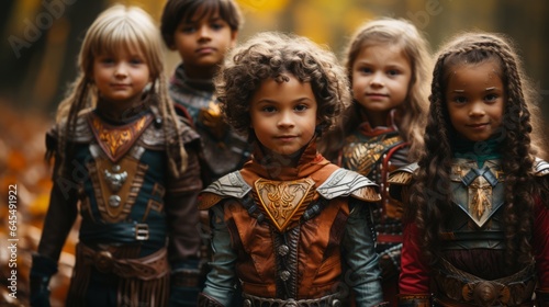 A group of kids dressed as superheroes