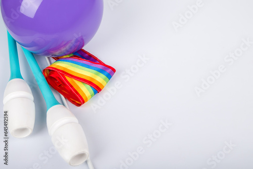 Photography Sports items for rhythmic gymnastics.