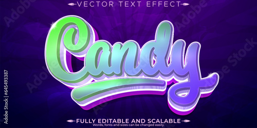 Candy text effect, editable sugar and sweet text style