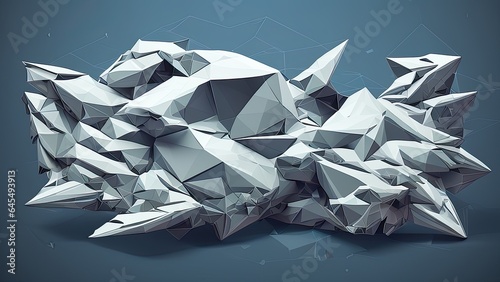 Polygonal abstract background. 3d rendering  3d illustration.
