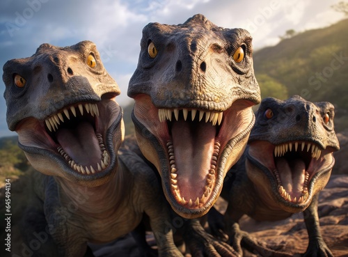 A group of tyrannosaurs © cherezoff