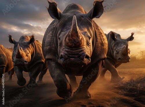 A group of rhinos