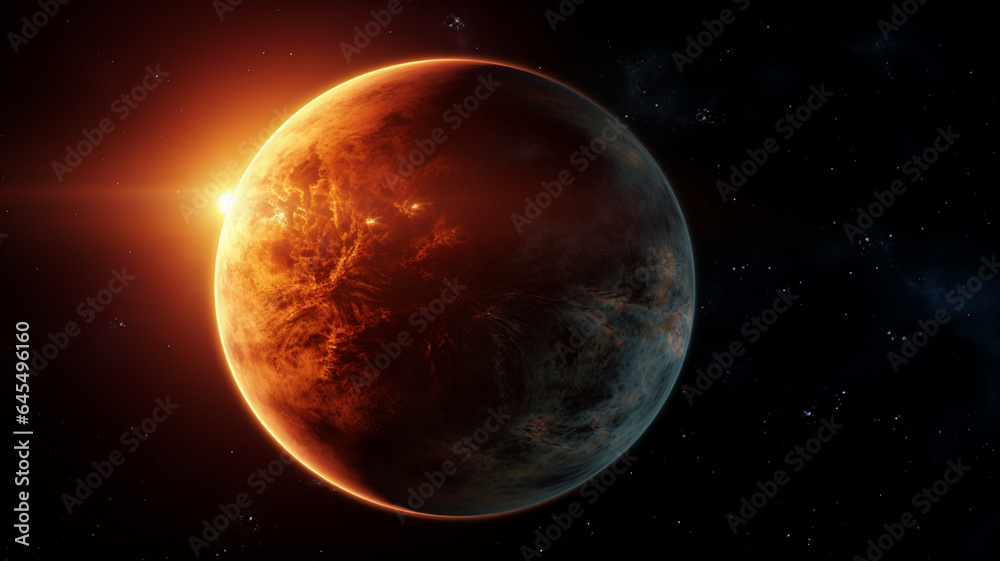 An incredible shot of a distant exoplanet, AI Generative An incredible shot of a distant exoplanet, AI Generative