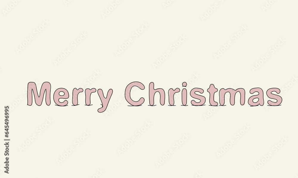 Simple hand drawn lettering. Merry Christmas. Vector illustration.