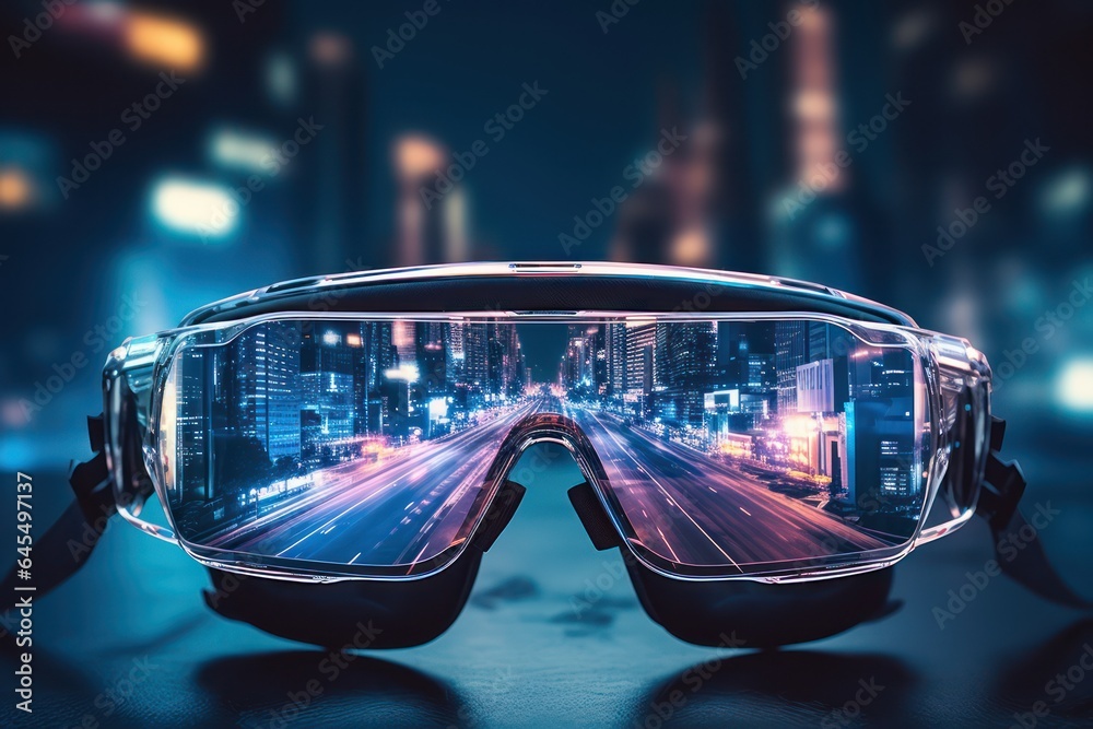 ar, smart glasses, augmented reality, goggles, virtual, info, view, wearable tech, technology, display, sensors, cameras, immersive, interaction, digital, innovation, futuristic, wearables, experience - obrazy, fototapety, plakaty 