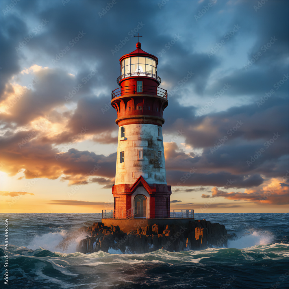 Obraz premium Extraordinary Lighthouse with Vivid Colors