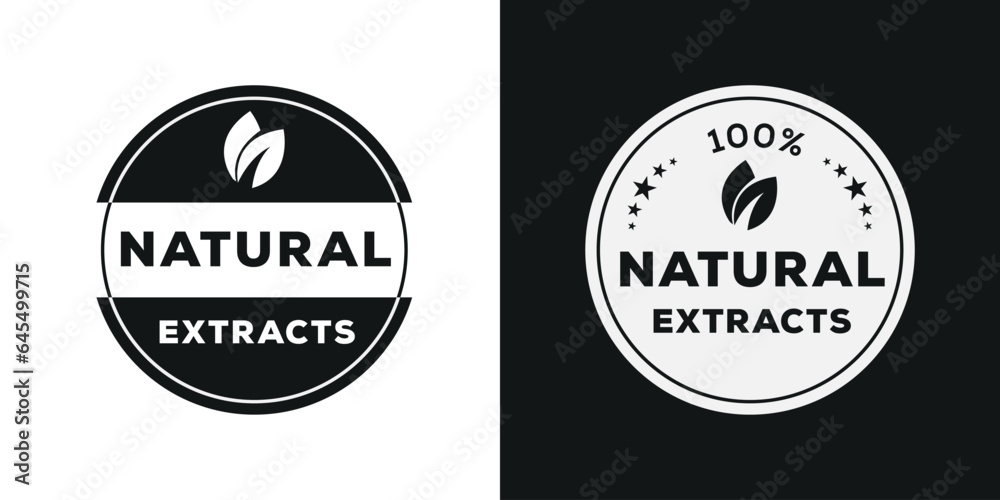 Natural extracts label, vector illustration.
