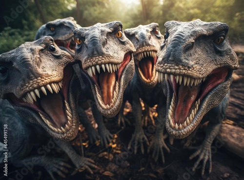 A group of tyrannosaurs