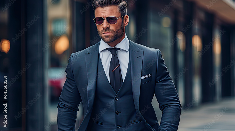 smart businessman in blue suit