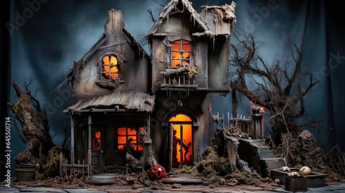  Spooky Haunted House Decorationsed Halloween style 