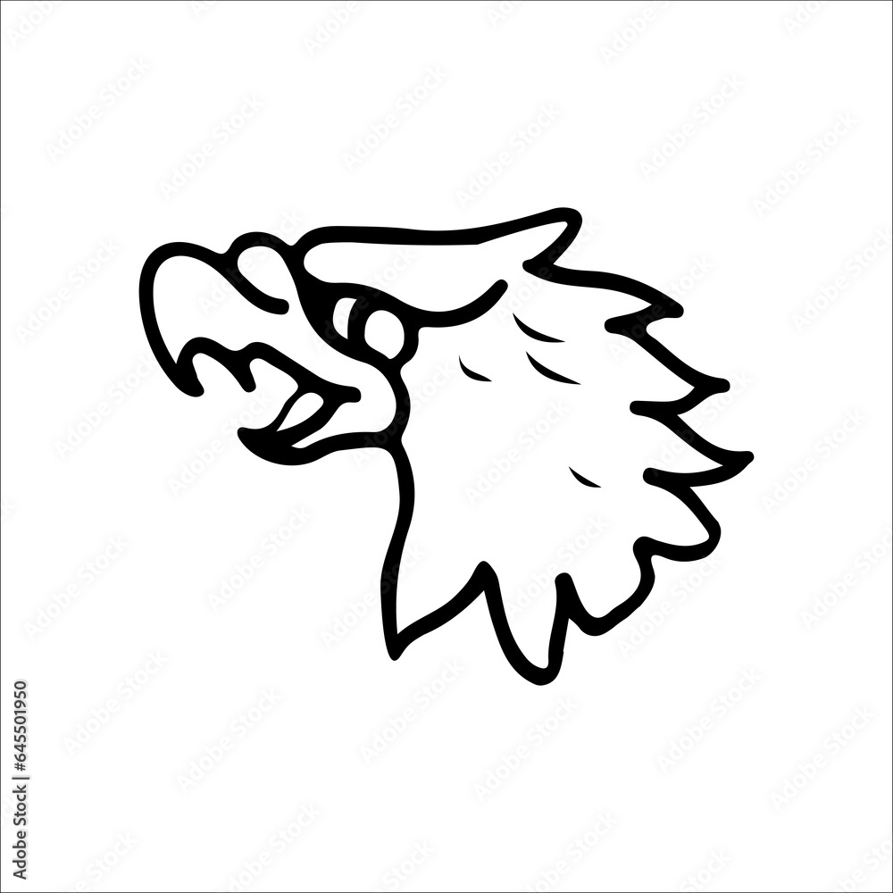 vector illustration of eagle head outline
