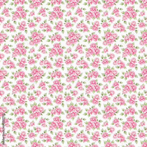 seamless pattern with pink flowers © Aryana