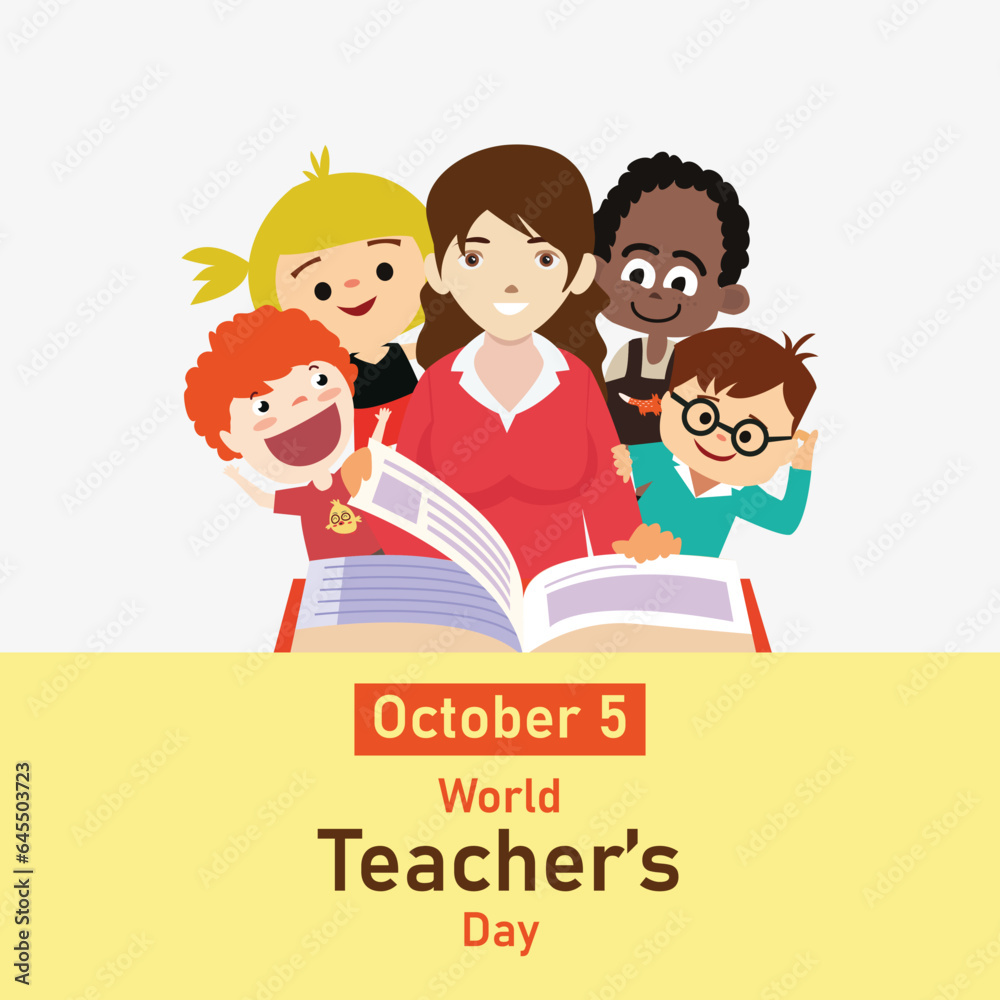 Free vector flat illustration for world teacher's day celebration Free vector flat illustration for world teacher's day celebration