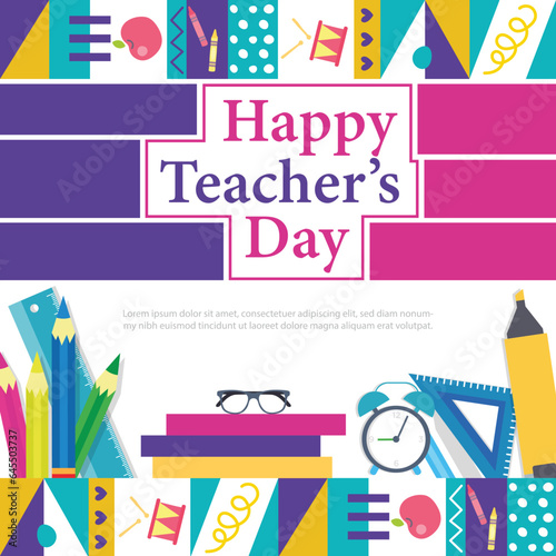 World teachers' day vector illustration educational school elements supply 