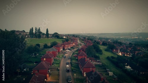 Explore the fame of the Dewsbury Moore Council estate through drone-shot aerial footage, showcasing iconic UK urban council-owned housing and the industrial Yorkshire charm photo